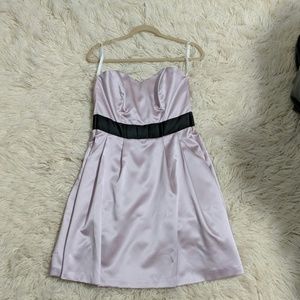 Strapless dusty rose bridesmaids dress